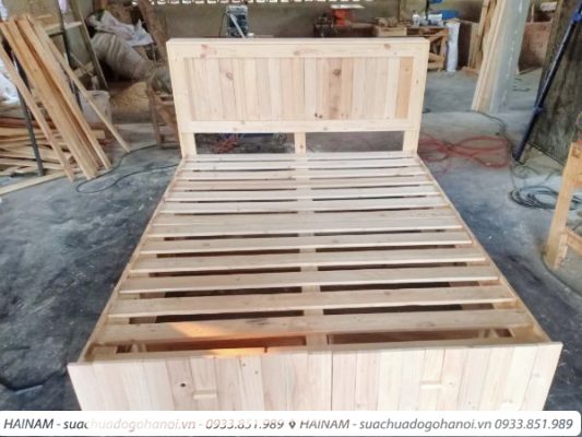 đóng mới giường gỗ